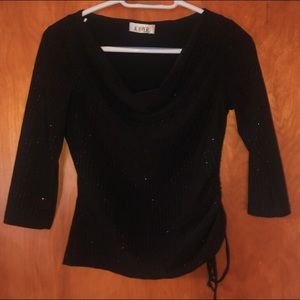 Black mid length sparkle top